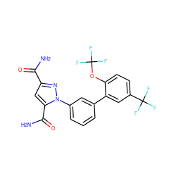 NC(=O)c1cc(C(N)=O)n(-c2cccc(-c3cc(C(F)(F)F)ccc3OC(F)(F)F)c2)n1 ZINC000066258457