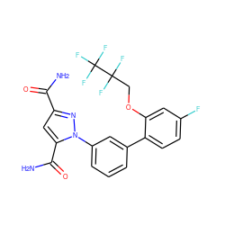 NC(=O)c1cc(C(N)=O)n(-c2cccc(-c3ccc(F)cc3OCC(F)(F)C(F)(F)F)c2)n1 ZINC000066252146