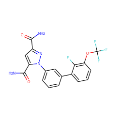 NC(=O)c1cc(C(N)=O)n(-c2cccc(-c3cccc(OC(F)(F)F)c3F)c2)n1 ZINC000066258455