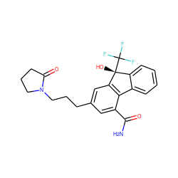 NC(=O)c1cc(CCCN2CCCC2=O)cc2c1-c1ccccc1[C@@]2(O)C(F)(F)F ZINC000143362616