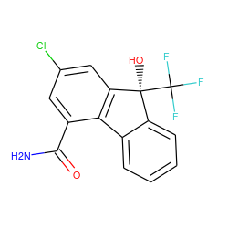 NC(=O)c1cc(Cl)cc2c1-c1ccccc1[C@]2(O)C(F)(F)F ZINC000144915526