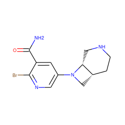 NC(=O)c1cc(N2C[C@H]3CCNC[C@H]32)cnc1Br ZINC000035080269