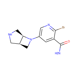 NC(=O)c1cc(N2C[C@H]3CNC[C@H]32)cnc1Br ZINC000028865996