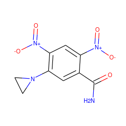 NC(=O)c1cc(N2CC2)c([N+](=O)[O-])cc1[N+](=O)[O-] ZINC000004475105