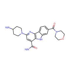 NC(=O)c1cc(N2CCC(N)CC2)nc2c1[nH]c1cc(C(=O)N3CCOCC3)ccc12 ZINC000113198039