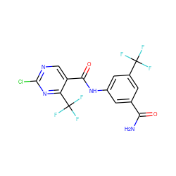 NC(=O)c1cc(NC(=O)c2cnc(Cl)nc2C(F)(F)F)cc(C(F)(F)F)c1 ZINC000013555210