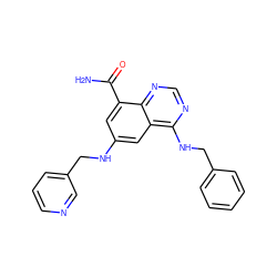 NC(=O)c1cc(NCc2cccnc2)cc2c(NCc3ccccc3)ncnc12 ZINC000114346272