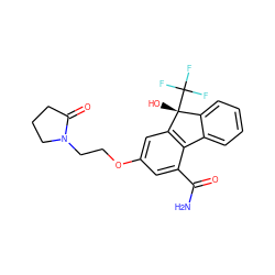 NC(=O)c1cc(OCCN2CCCC2=O)cc2c1-c1ccccc1[C@@]2(O)C(F)(F)F ZINC000144869784