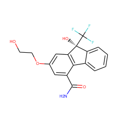 NC(=O)c1cc(OCCO)cc2c1-c1ccccc1[C@]2(O)C(F)(F)F ZINC000144916766