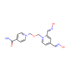 NC(=O)c1cc[n+](COC[n+]2ccc(/C=N/O)cc2/C=N/O)cc1 ZINC000016343328