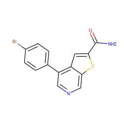 NC(=O)c1cc2c(-c3ccc(Br)cc3)cncc2s1 ZINC000063539182