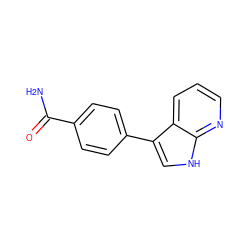 NC(=O)c1ccc(-c2c[nH]c3ncccc23)cc1 ZINC000137774254