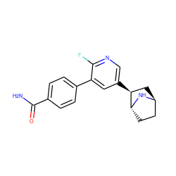 NC(=O)c1ccc(-c2cc([C@H]3C[C@H]4CC[C@H]3N4)cnc2F)cc1 ZINC000254093762