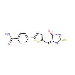 NC(=O)c1ccc(-c2ccc(/C=C3/NC(=S)NC3=O)s2)cc1 ZINC000103224342