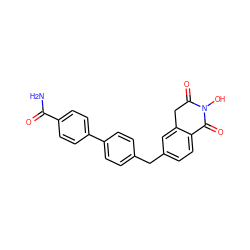 NC(=O)c1ccc(-c2ccc(Cc3ccc4c(c3)CC(=O)N(O)C4=O)cc2)cc1 ZINC000299868293