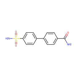 NC(=O)c1ccc(-c2ccc(S(N)(=O)=O)cc2)cc1 ZINC000473154351