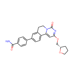 NC(=O)c1ccc(-c2ccc3c(c2)CCn2c-3cc(OC[C@@H]3CCCO3)nc2=O)cc1 ZINC000209704794