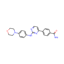 NC(=O)c1ccc(-c2ccnc(Nc3ccc(N4CCOCC4)cc3)n2)cc1 ZINC000049109744