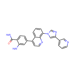 NC(=O)c1ccc(-c2ccnc3c(-n4cnc(-c5cccnc5)c4)cccc23)cc1N ZINC000169710348