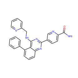 NC(=O)c1ccc(-c2nc(NCc3ccccn3)c3c(-c4ccccc4)cccc3n2)cn1 ZINC000204020909