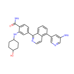 NC(=O)c1ccc(-c2nccc3c(-c4cncc(N)c4)cccc23)cc1NC1CCC(O)CC1 ZINC000145575864