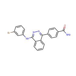 NC(=O)c1ccc(-c2nnc(Nc3cccc(Br)c3)c3ccccc23)cc1 ZINC000028525318