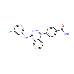 NC(=O)c1ccc(-c2nnc(Nc3cccc(Cl)c3)c3ccccc23)cc1 ZINC000017138163