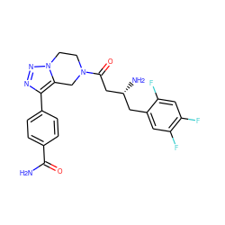 NC(=O)c1ccc(-c2nnn3c2CN(C(=O)C[C@H](N)Cc2cc(F)c(F)cc2F)CC3)cc1 ZINC000066076509