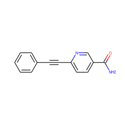 NC(=O)c1ccc(C#Cc2ccccc2)nc1 ZINC000042920869