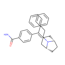 NC(=O)c1ccc(C(=C2C[C@@H]3CC[C@H](C2)N3CCc2ccccc2)c2ccccc2)cc1 ZINC000026247258