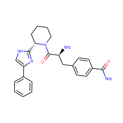 NC(=O)c1ccc(C[C@H](N)C(=O)N2CCCC[C@H]2c2nc(-c3ccccc3)c[nH]2)cc1 ZINC000036216185