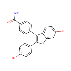 NC(=O)c1ccc(C2=C(c3ccc(O)cc3)Cc3cc(O)ccc32)cc1 ZINC000013673486