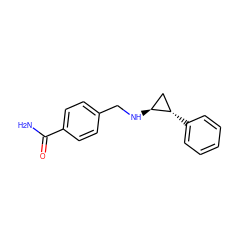 NC(=O)c1ccc(CN[C@H]2C[C@@H]2c2ccccc2)cc1 ZINC000044422707