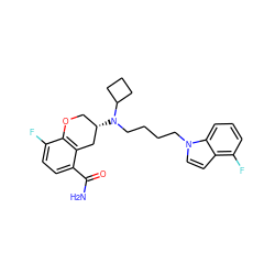 NC(=O)c1ccc(F)c2c1C[C@@H](N(CCCCn1ccc3c(F)cccc31)C1CCC1)CO2 ZINC000040420595