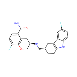 NC(=O)c1ccc(F)c2c1C[C@@H](NC[C@H]1CCc3[nH]c4ccc(F)cc4c3C1)CO2 ZINC000036425207