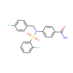 NC(=O)c1ccc(N(Cc2ccc(F)cc2)S(=O)(=O)c2ccccc2F)cc1 ZINC000103239928