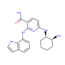 NC(=O)c1ccc(N[C@@H]2CCCC[C@@H]2N)nc1Nc1cccc2cc[nH]c12 ZINC000299861157