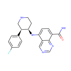 NC(=O)c1ccc(N[C@@H]2CCNC[C@@H]2c2ccc(F)cc2)c2cncnc12 ZINC000143684201