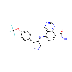 NC(=O)c1ccc(N[C@@H]2CNC[C@@H]2c2ccc(OC(F)(F)F)cc2)c2cncnc12 ZINC000143751250