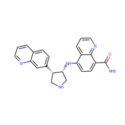 NC(=O)c1ccc(N[C@@H]2CNC[C@@H]2c2ccc3cccnc3c2)c2cccnc12 ZINC000143804557