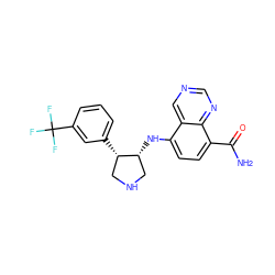 NC(=O)c1ccc(N[C@@H]2CNC[C@@H]2c2cccc(C(F)(F)F)c2)c2cncnc12 ZINC000143718919