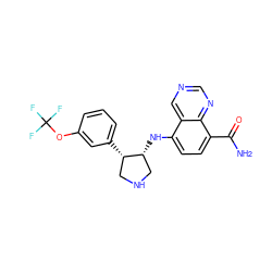 NC(=O)c1ccc(N[C@@H]2CNC[C@@H]2c2cccc(OC(F)(F)F)c2)c2cncnc12 ZINC000143878020