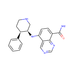 NC(=O)c1ccc(N[C@@H]2CNCC[C@@H]2c2ccccc2)c2cncnc12 ZINC000143755901