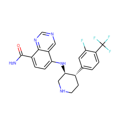 NC(=O)c1ccc(N[C@@H]2CNCC[C@H]2c2ccc(C(F)(F)F)c(F)c2)c2cncnc12 ZINC000143797927