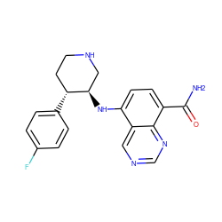 NC(=O)c1ccc(N[C@@H]2CNCC[C@H]2c2ccc(F)cc2)c2cncnc12 ZINC000143724639