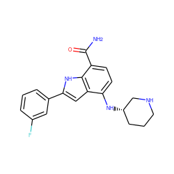 NC(=O)c1ccc(N[C@H]2CCCNC2)c2cc(-c3cccc(F)c3)[nH]c12 ZINC000136904465