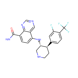 NC(=O)c1ccc(N[C@H]2CNCC[C@@H]2c2ccc(C(F)(F)F)c(F)c2)c2cncnc12 ZINC000143783728