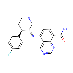 NC(=O)c1ccc(N[C@H]2CNCC[C@@H]2c2ccc(F)cc2)c2cncnc12 ZINC000143617460