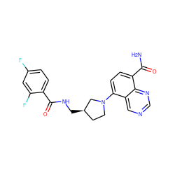 NC(=O)c1ccc(N2CC[C@@H](CNC(=O)c3ccc(F)cc3F)C2)c2cncnc12 ZINC000144929974