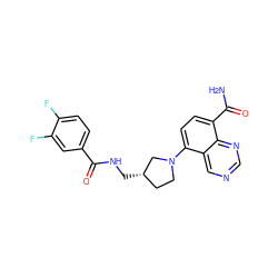 NC(=O)c1ccc(N2CC[C@H](CNC(=O)c3ccc(F)c(F)c3)C2)c2cncnc12 ZINC000144918495